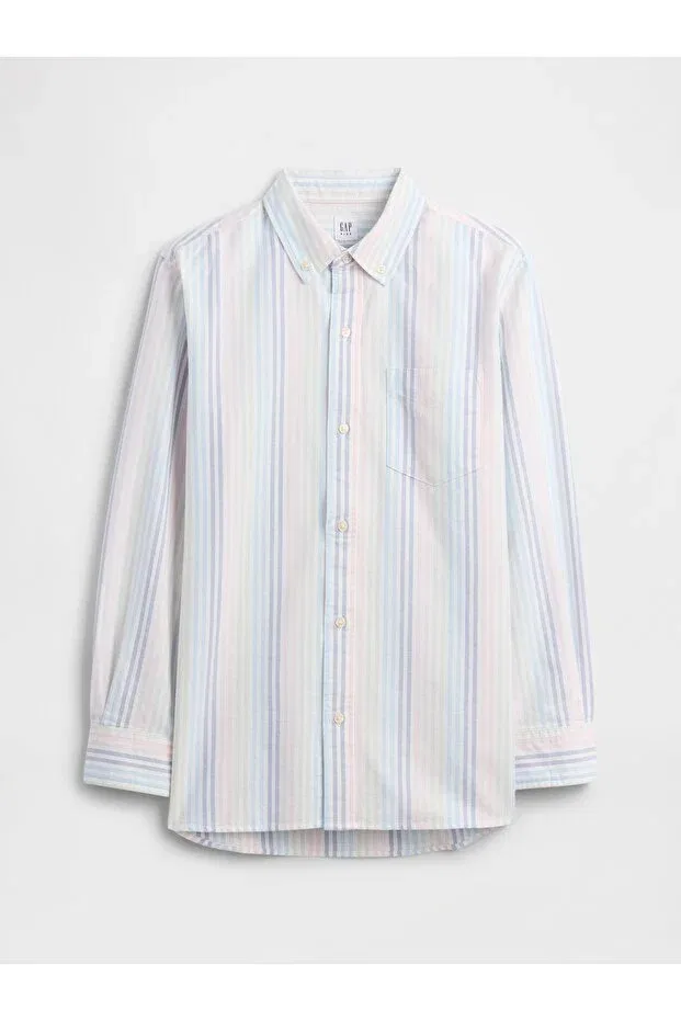Детская рубашка для мальчиков с длинным рукавом Oxford Gap, White-002