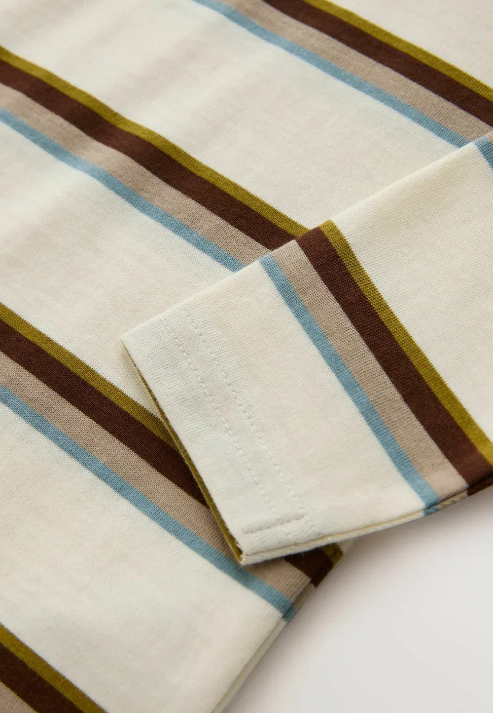 Футболка в полоску с длинным рукавом, стандартного кроя Next, Brown Ecru Stripe — фото 3