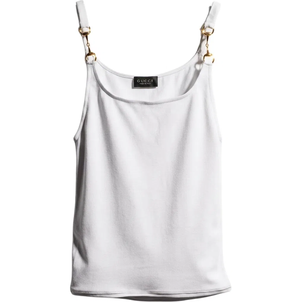 Женская майка-камисоле белая свободного кроя GUCCI, White