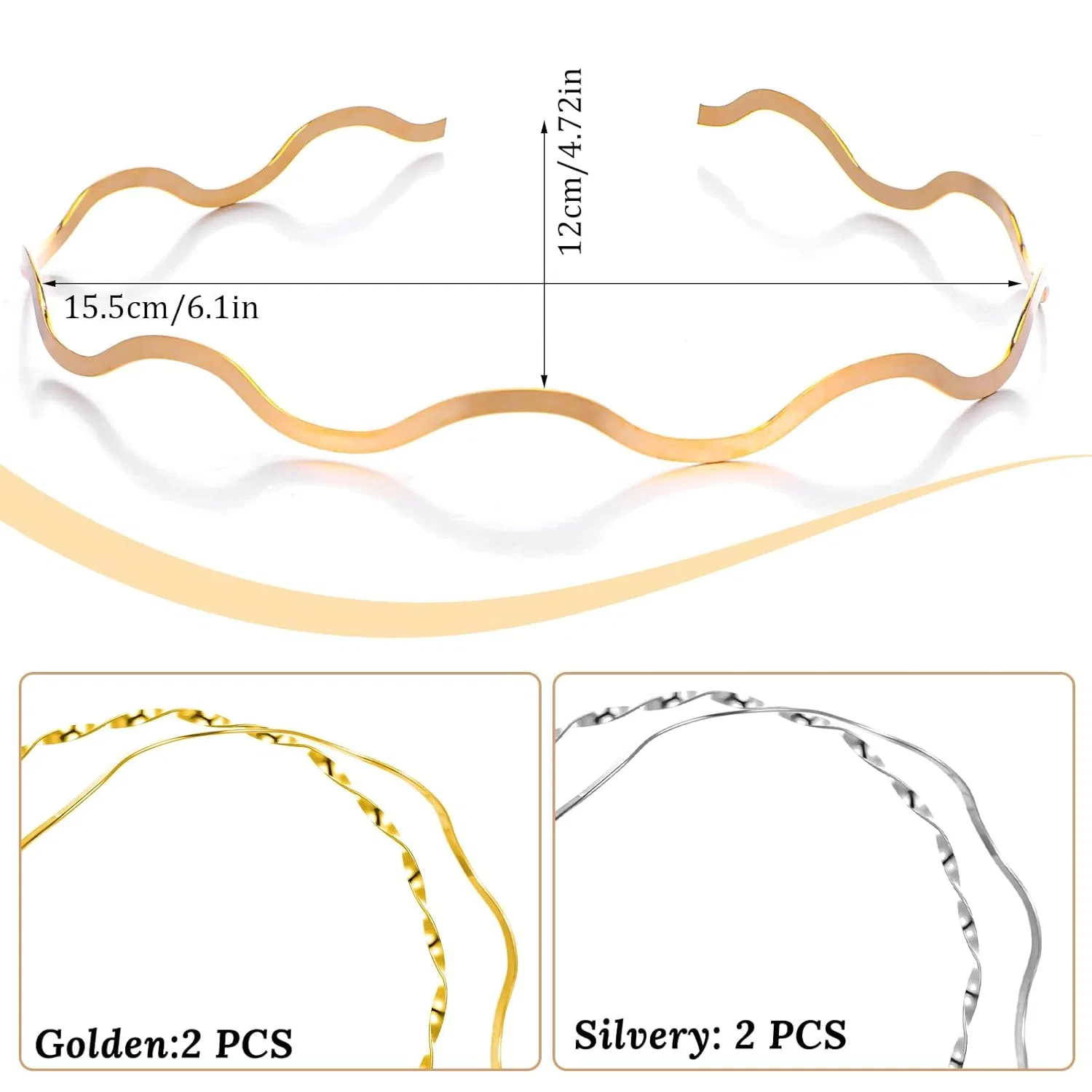 Набор из 4 металлических ободков для волос Dopenspi — фото 4