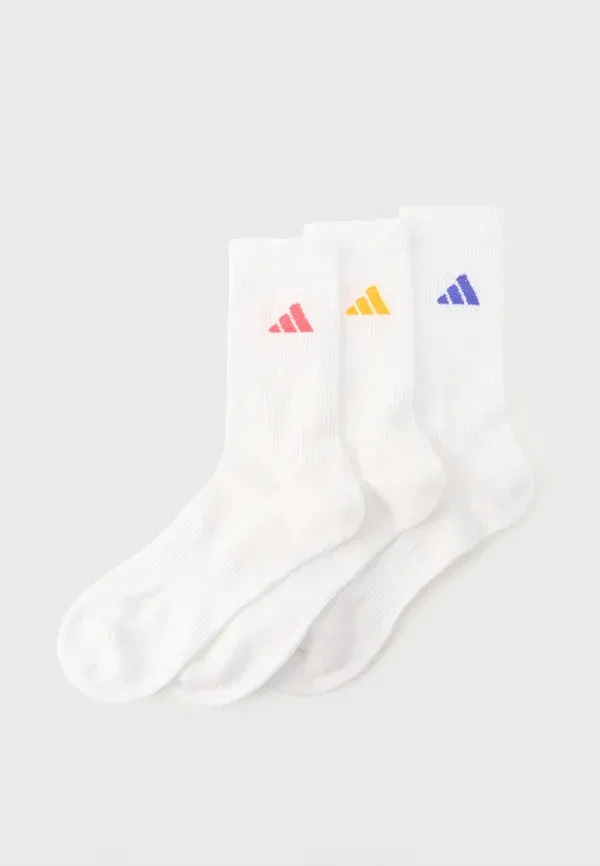 Набор из 3 спортивных носков унисекс Adidas Performance, белый/желтый/фиолетовый