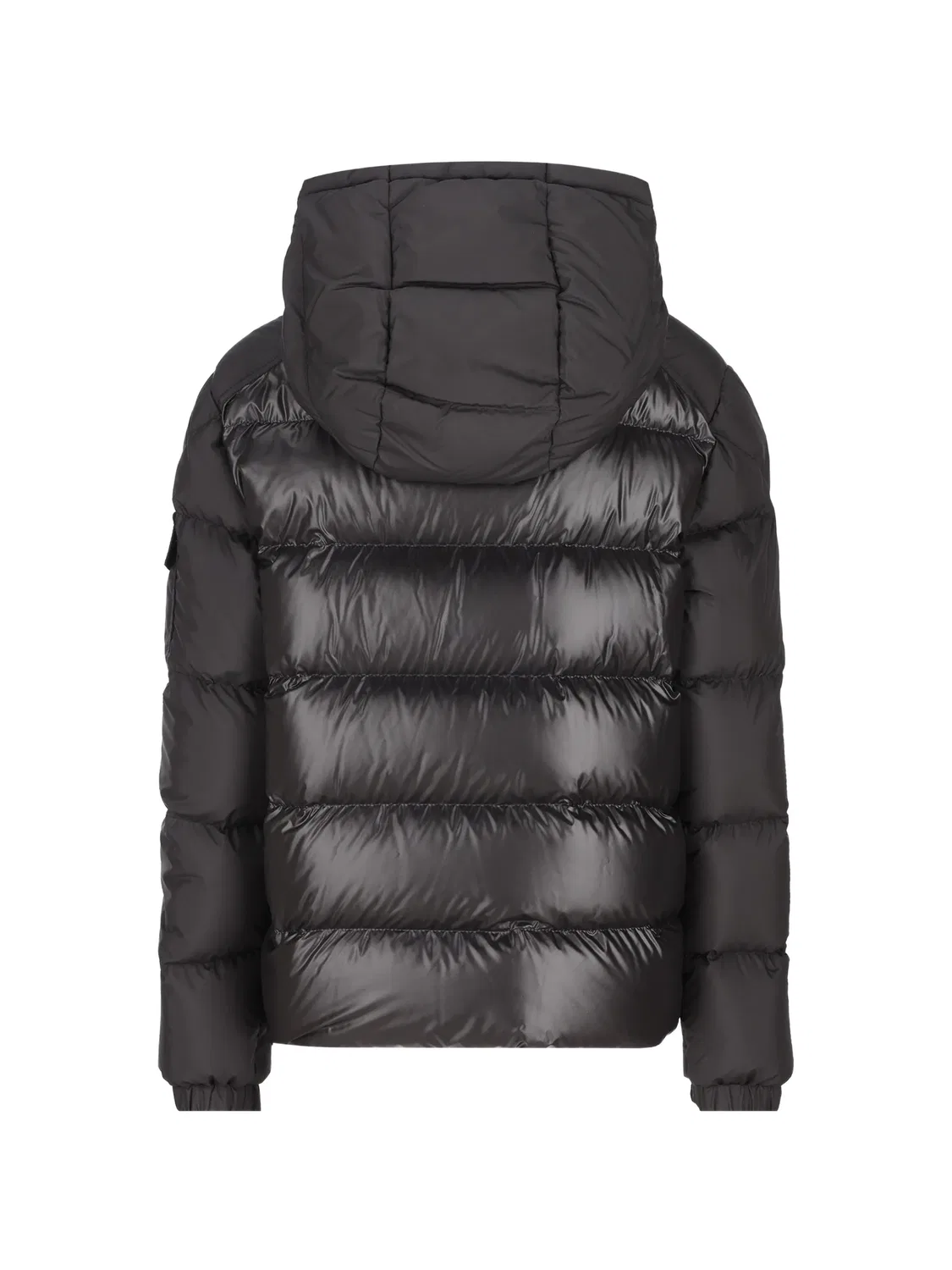 Стеганое пальто с капюшоном Hyoseris Moncler Enfant, черный — фото 2
