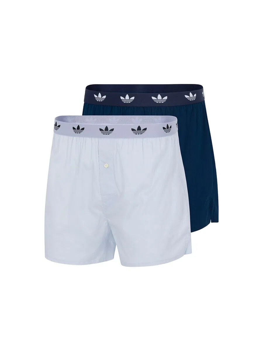 Боксерские шорты ADIDAS ORIGINALS 'Comfort Cotton Woven' темно-синего и белого цвета