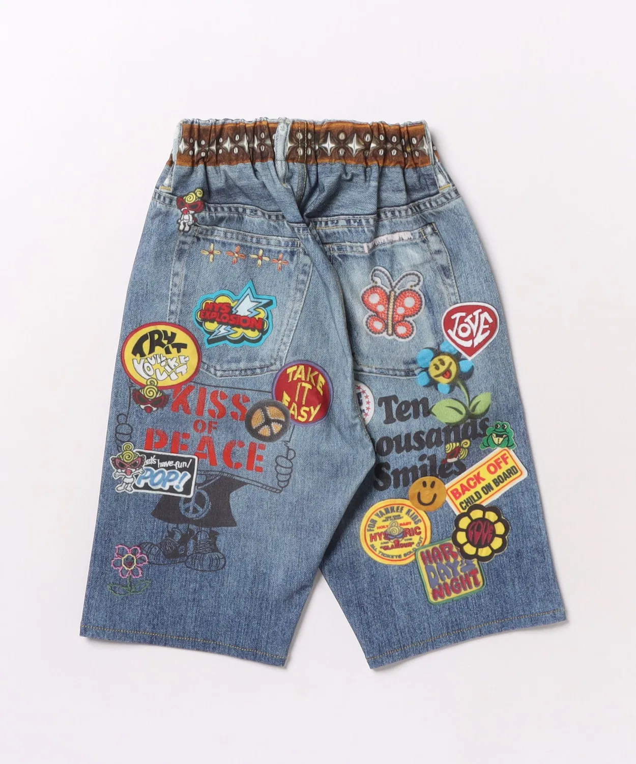 Детские шорты с принтом Like a denim HYSTERIC MINI, Indigo Blue — фото 2