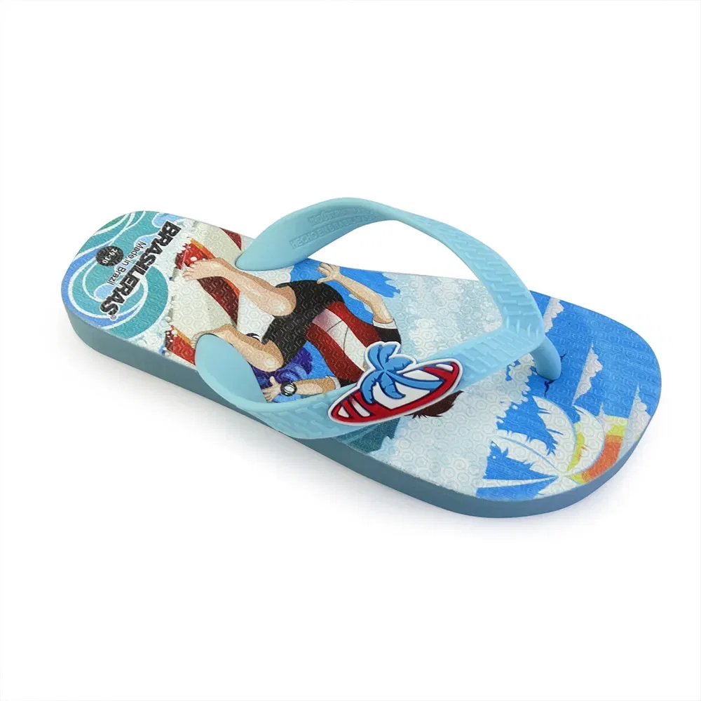 Детские вьетнамки для девочек с принтом Printed 20 Surfers Brasileras, Blue