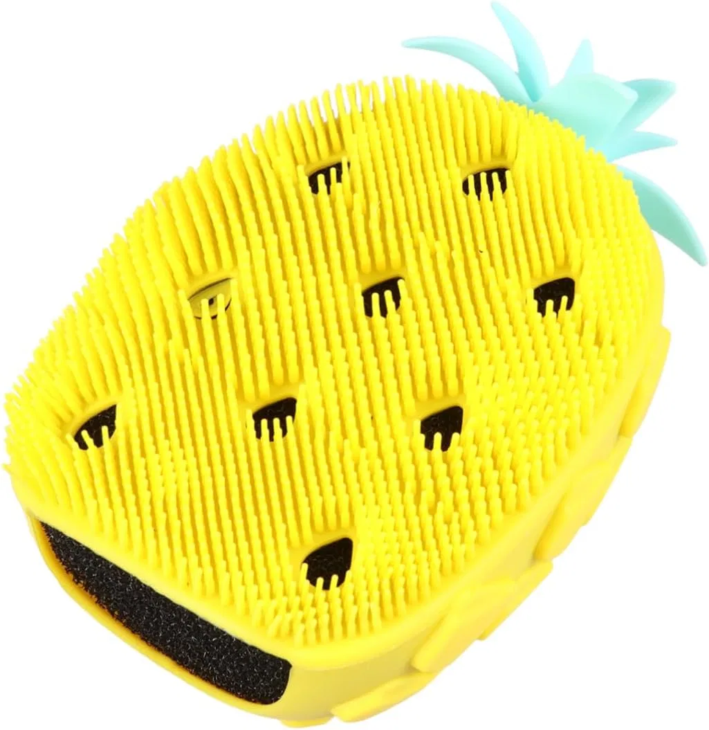 Силиконовая щетка для тела Pineapple, Mikinona, 1 шт, 12x8 см, Yellow
