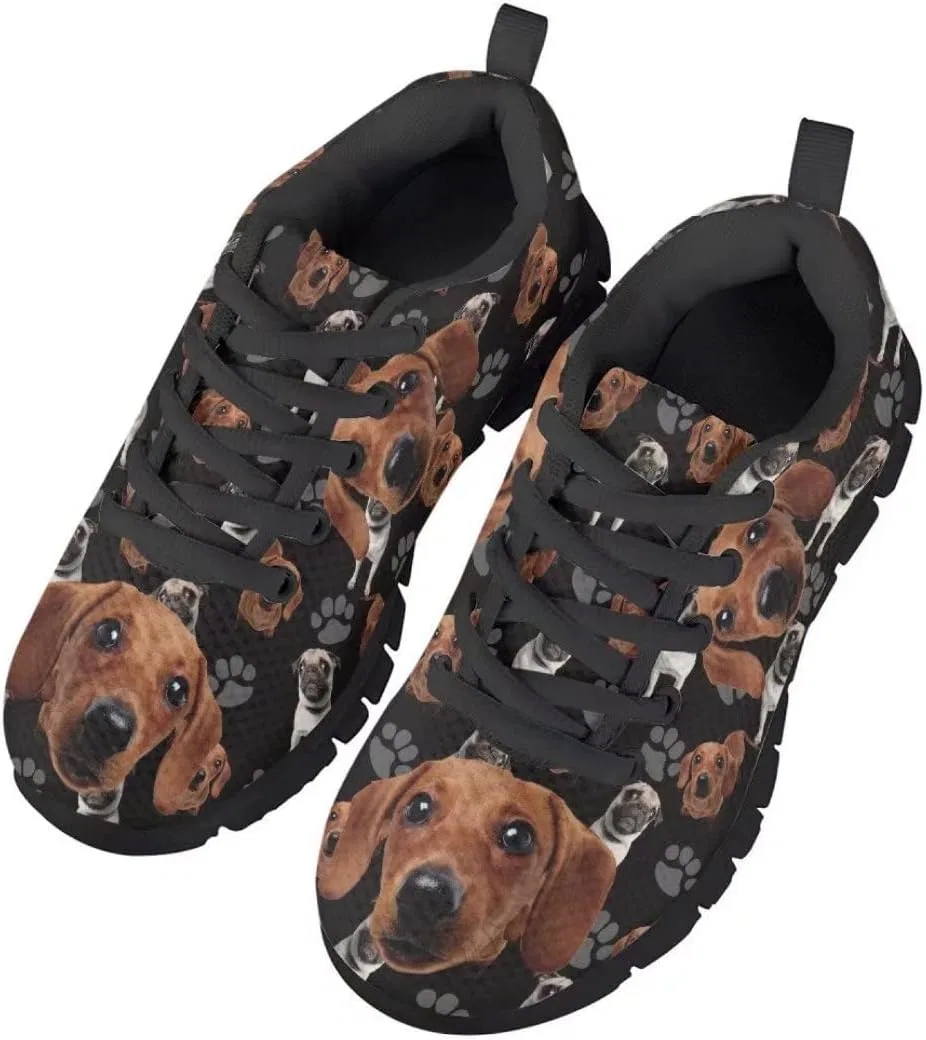 Детские кроссовки для девочек и мальчиков с принтом PinUp Angel, Brown Dog Black Paw — фото 4