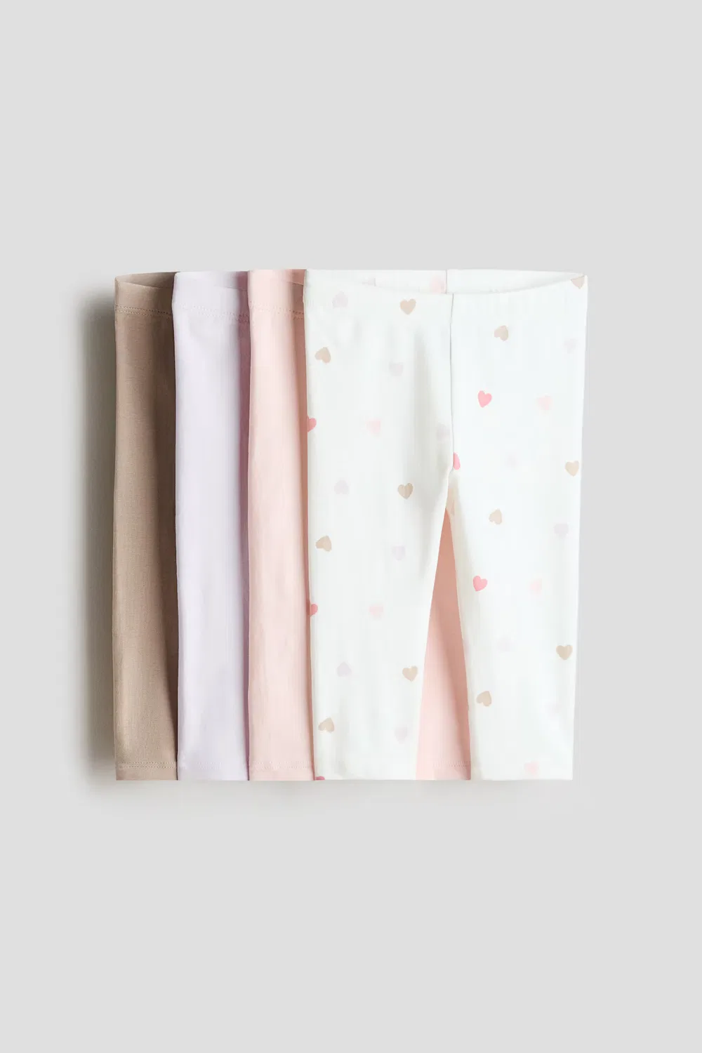 Комплект из 4 леггинсов из хлопкового трикотажа H&M, Helllila/Herzen