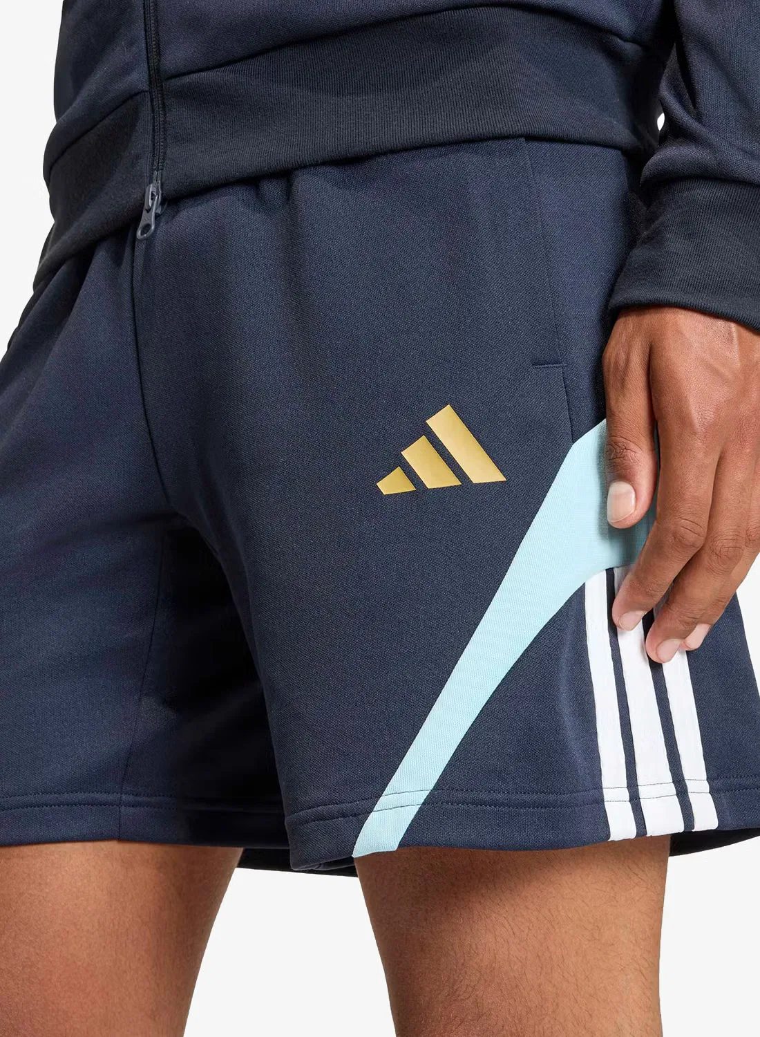 Шорты спортивные с принтом House of Tiro Nations Pack Adidas, темно-синий — фото 3