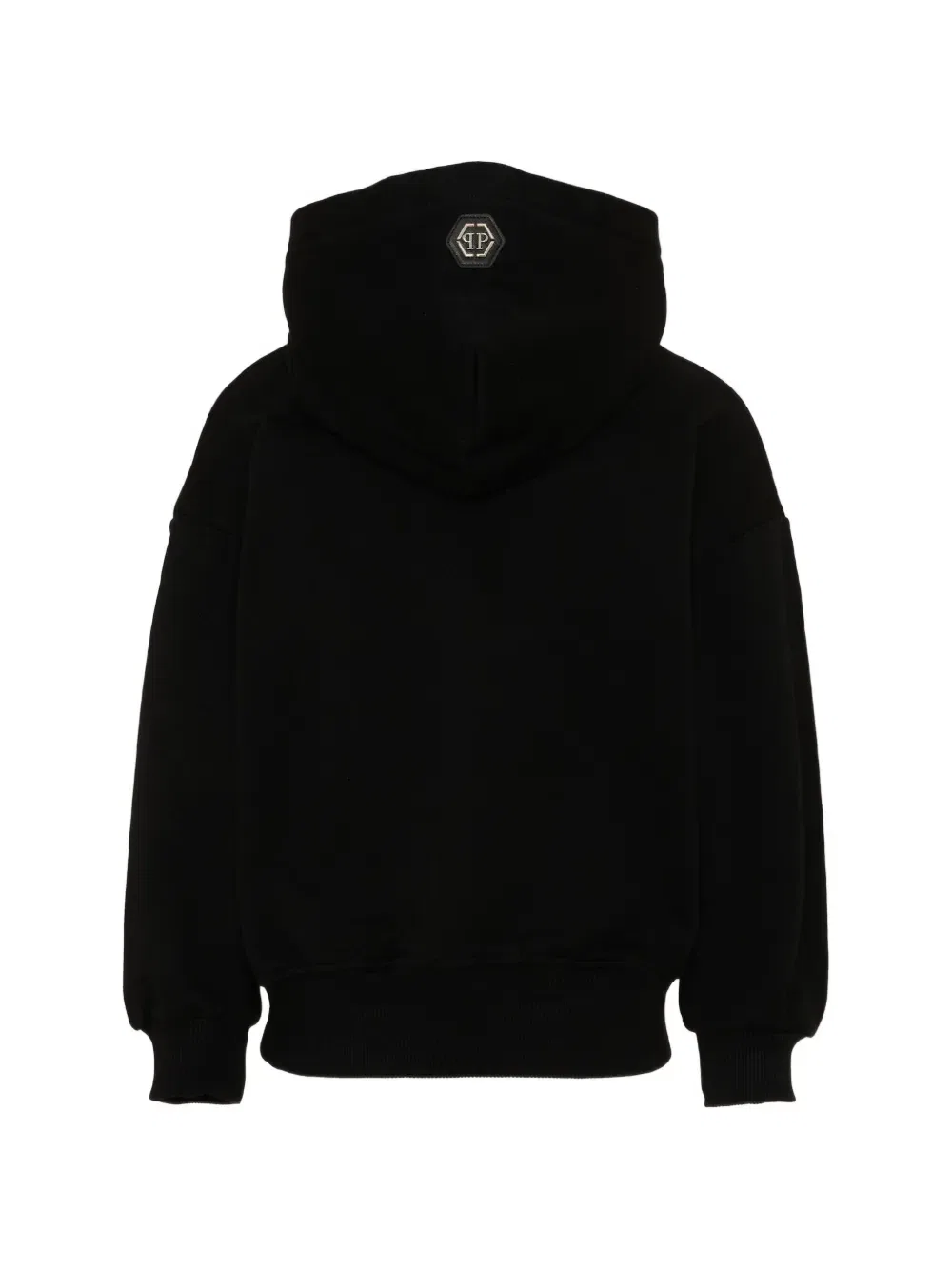 Худи с нашивкой-логотипом и леопардовым принтом Philipp Plein Junior, черный — фото 2