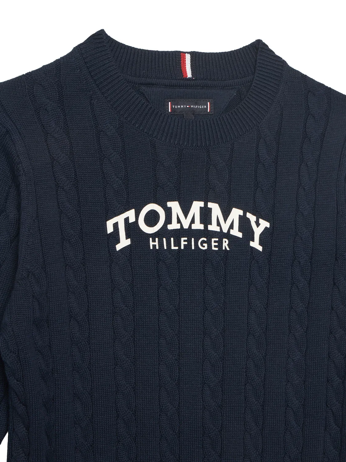Розовый свитер стандартного кроя для девочки Graphic Tommy Hilfiger, темно-синий — фото 3