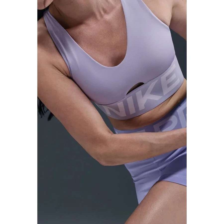 Спортивный бюстгальтер с V-образным вырезом Pro Indy Plunge-Support Bra Nike, Темно-синий — фото 3