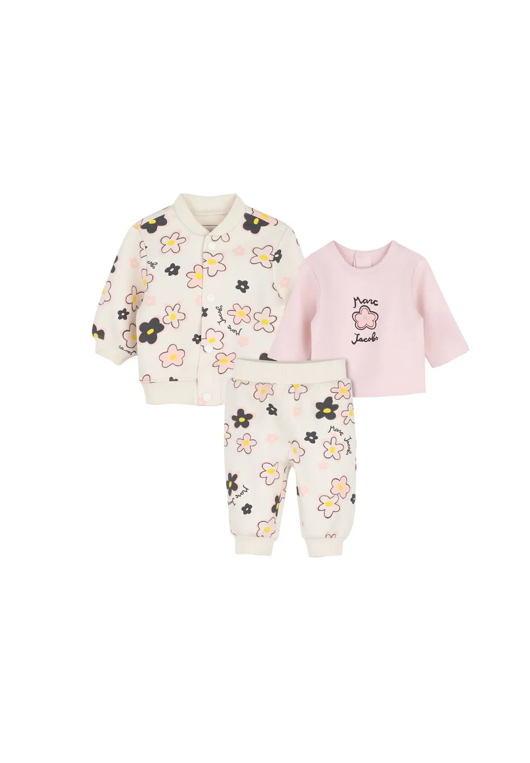 Комплект из брюк, кардигана и футболки - толстовка на молнии Marc Jacobs Kids, Beige