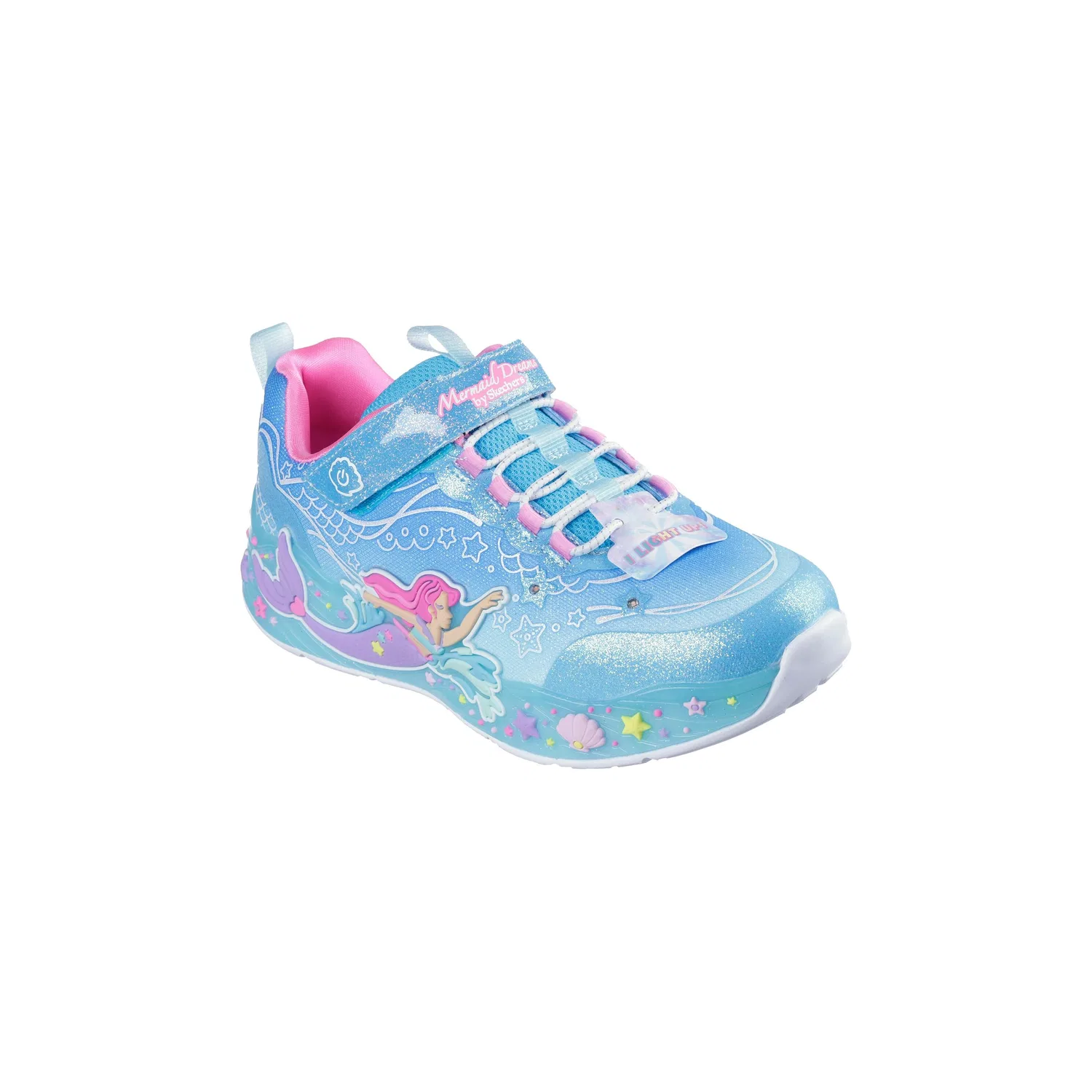 Детские кроссовки для девочек с закрытым носком Skechers 303060LBLMT, Blau — фото 3