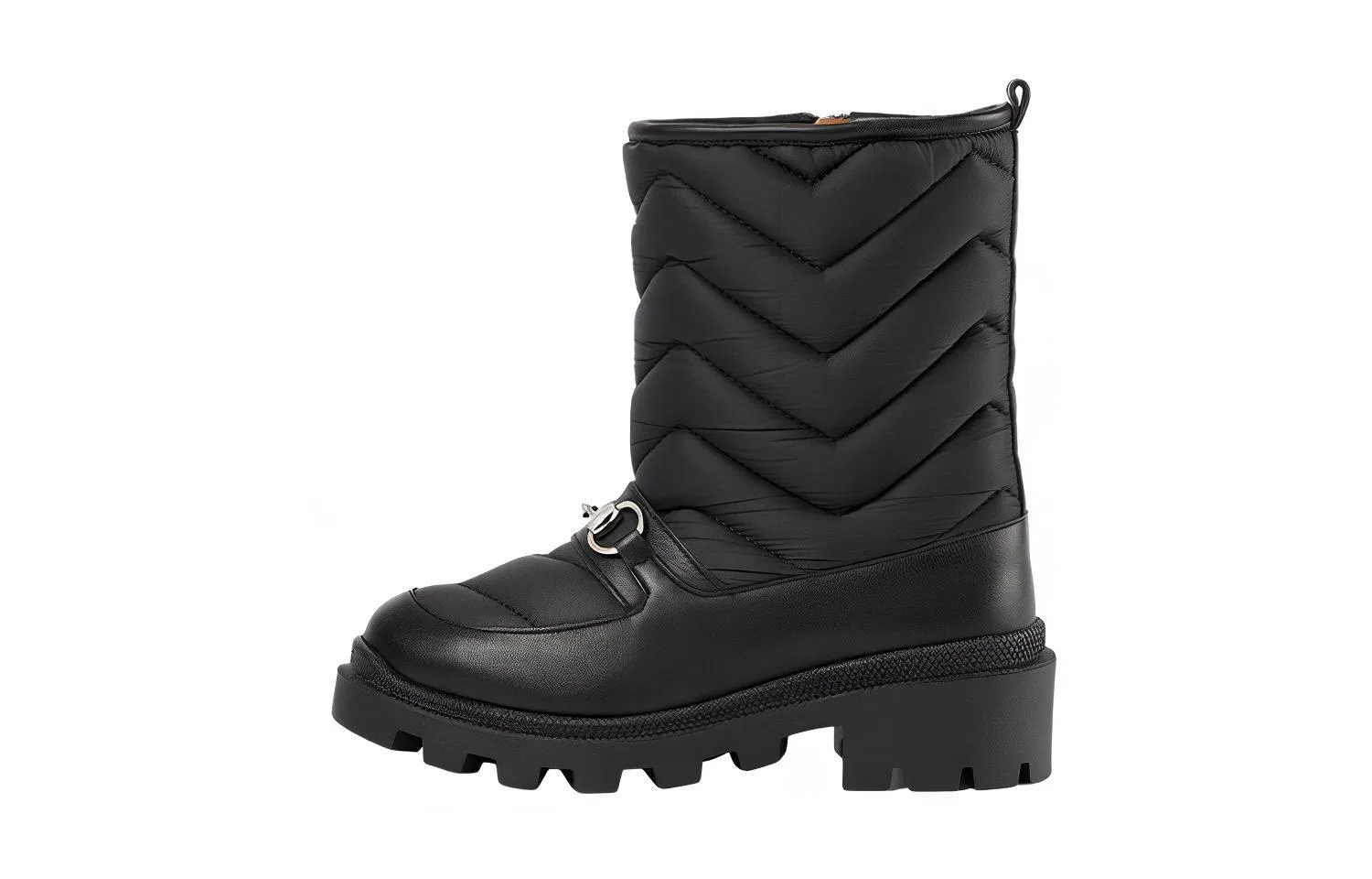 Детские снежные ботинки Horsebit Mid Top, GUCCI, Black