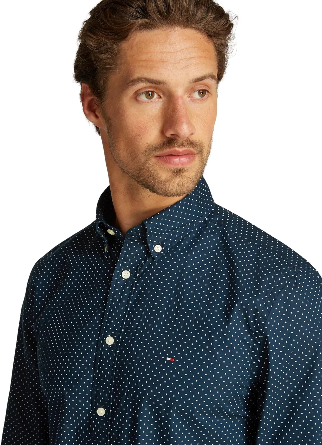 Мужская рубашка с принтом в горошек Tommy Hilfiger, Blue (Night Sky / Multi Dot) — фото 3