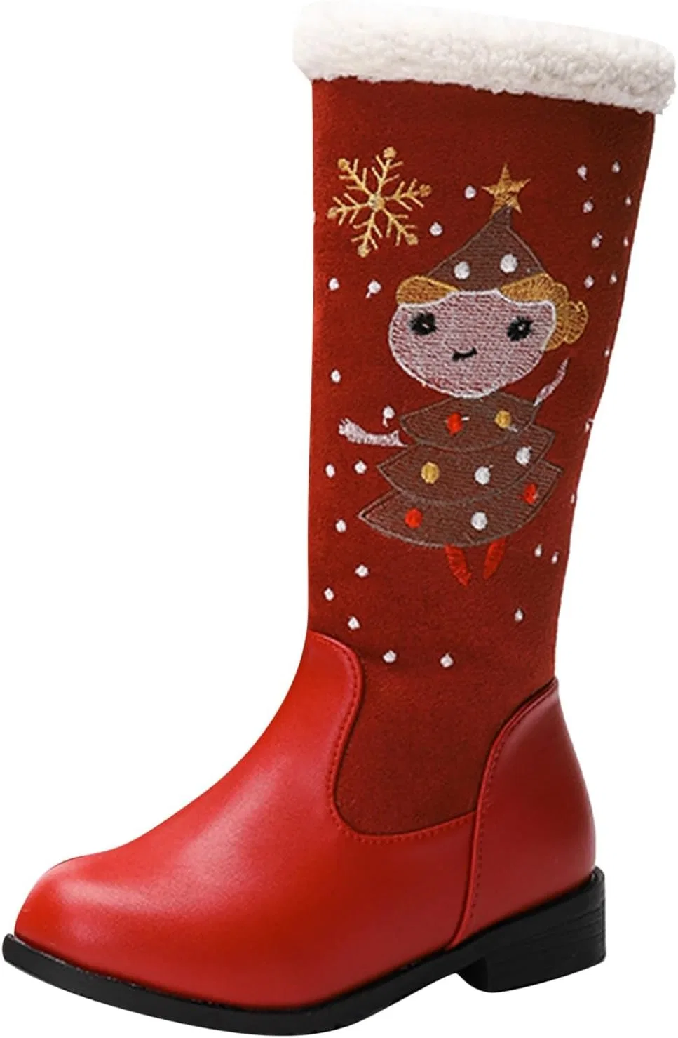 Детские ботинки с флисовым воротником Cowgirl Cowboy Boots, Red