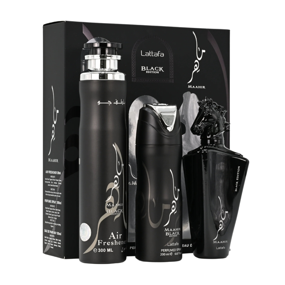 

Набор Lattafa Maahir Black Edition, 3 предмета