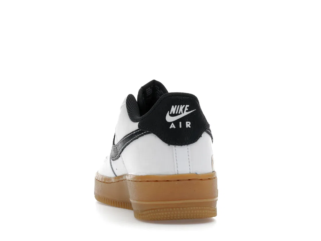 Детские кроссовки с принтом Nike Air Force 1 Low '07 LV8 Go The Extra The Smile (GS), White/Black/Tour Yellow/Gum Light Brown — фото 4