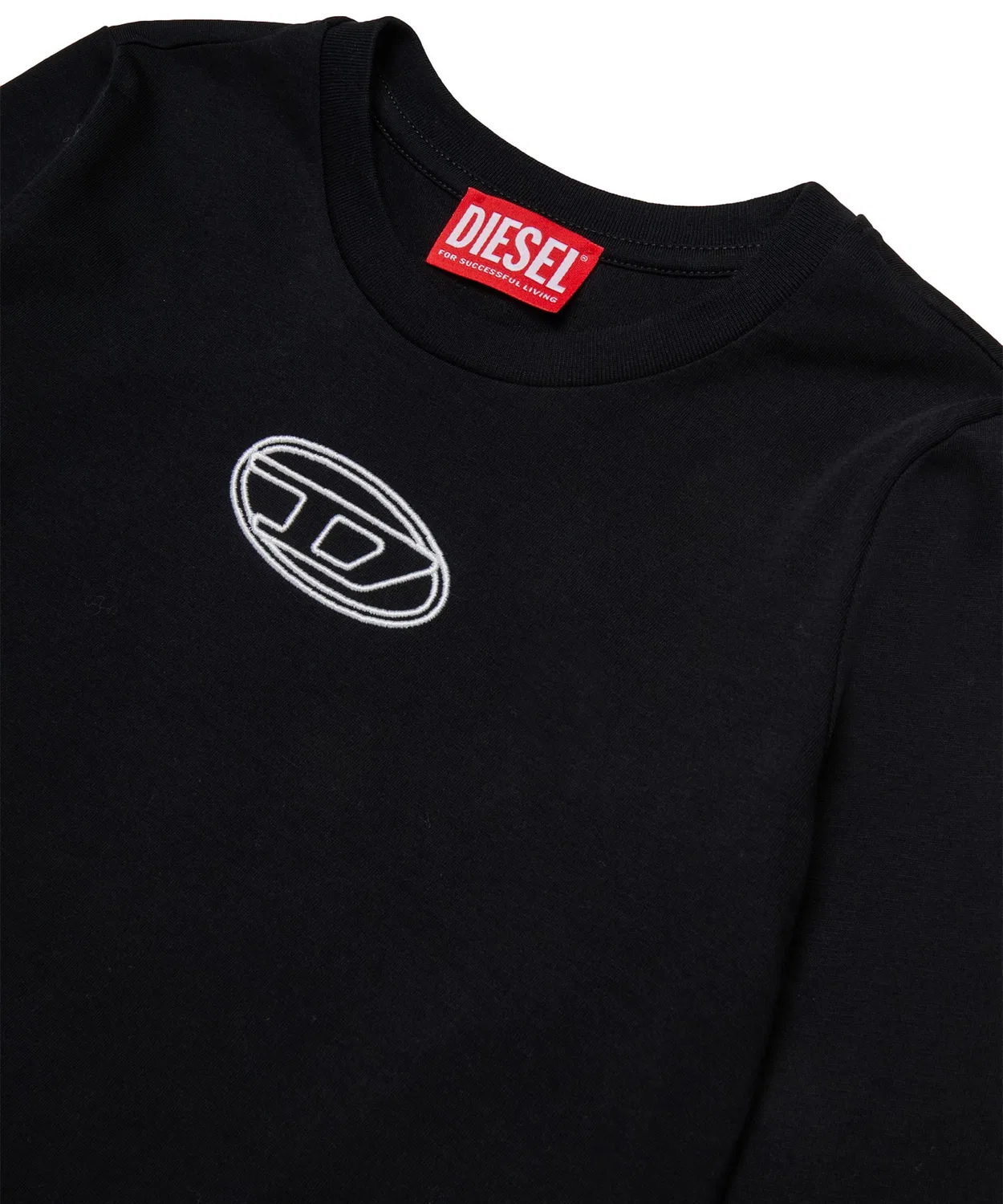 Детская футболка с длинным рукавомс вышивкой логотипа DIESEL KIDS, Black — фото 3