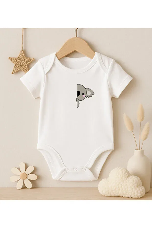 Детское боди с принтом Cute koala printed baby bodysuit Modat, White