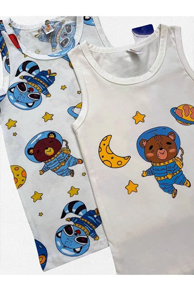 Детский комплект маек для мальчиков хлопковый Elmas Kids, White — фото 3