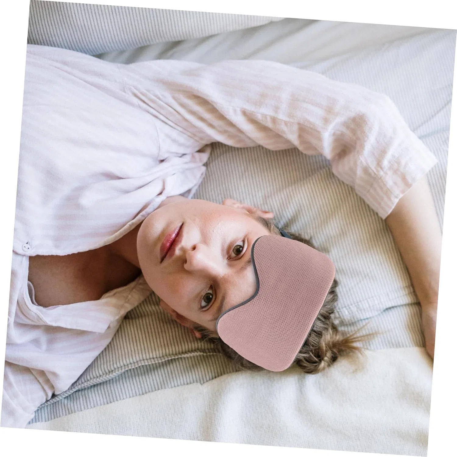 Маска для сна Silky Sleep Mask, VICASKY, двойная, розовая — фото 3