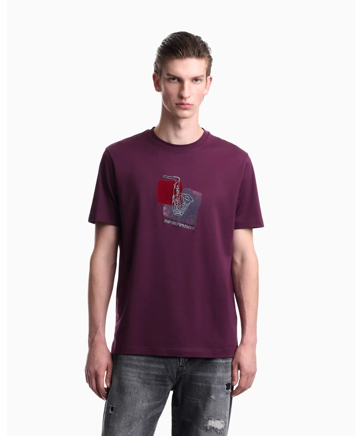 Мужская футболка с принтом EMPORIO ARMANI, Purple