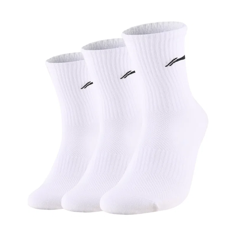 Li-Ning Детские носки без бренда, 3 пары, Белый — фото 2
