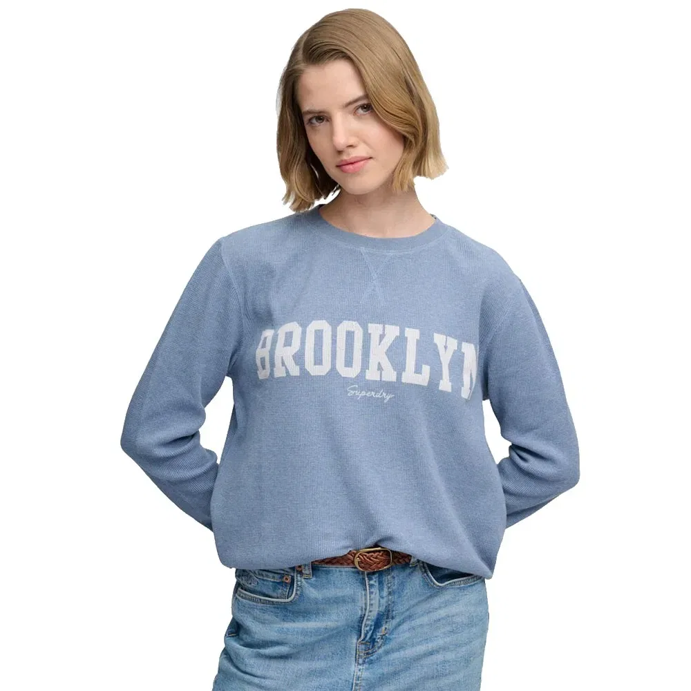 Женский лонгслив с графическим принтом Athletic Essential Superdry, Blue — фото 4
