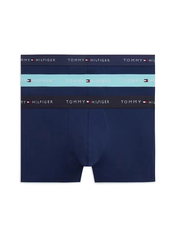 Трусы-боксеры с логотипом, комплект из 3 штук, Tommy Hilfiger, голубой