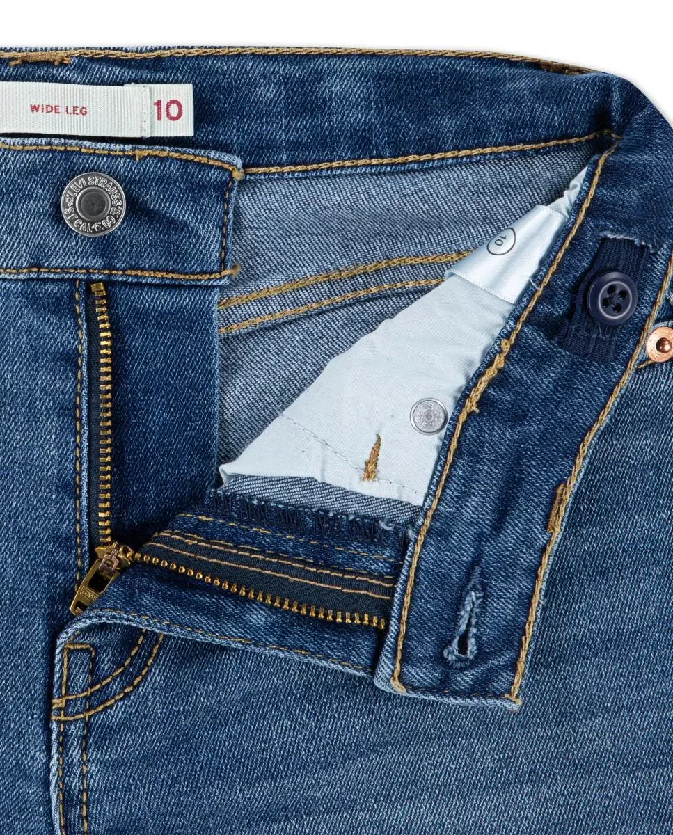 Детские джинсы для девочек с широкой штаниной Levi's, Azul — фото 3