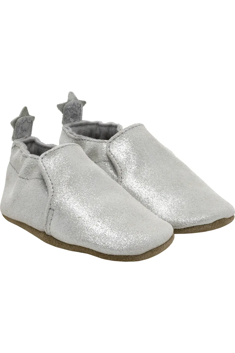 Пинетки детские блестящие Shimmer Robeez, Silver
