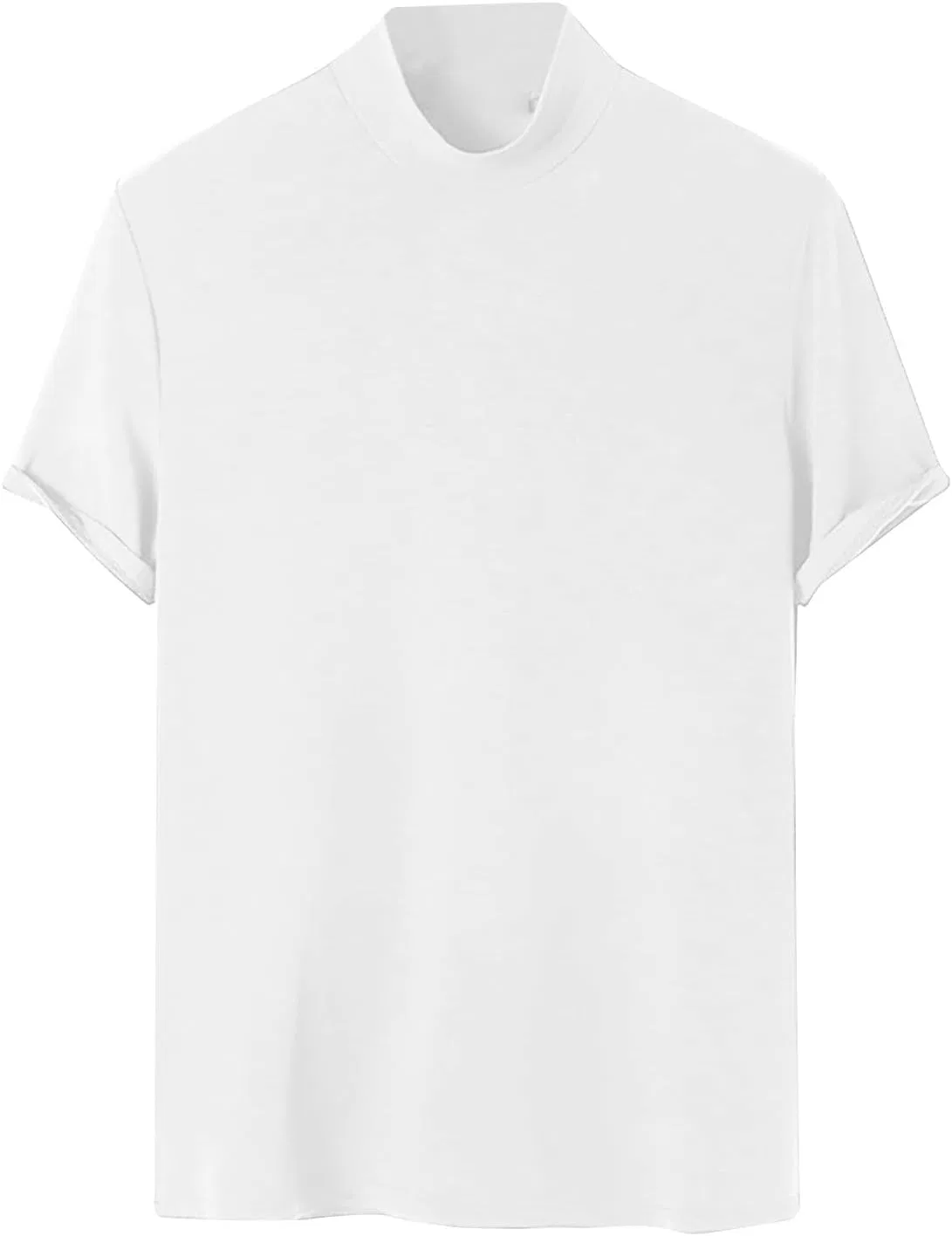 Мужская футболка с имитацией водолазки Slim Fit Generic, White — фото 3