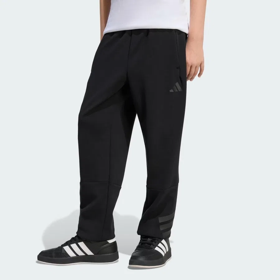 Детские спортивные штаны с принтом три полосы Future Icons 3 Stripes adidas, Черный — фото 3