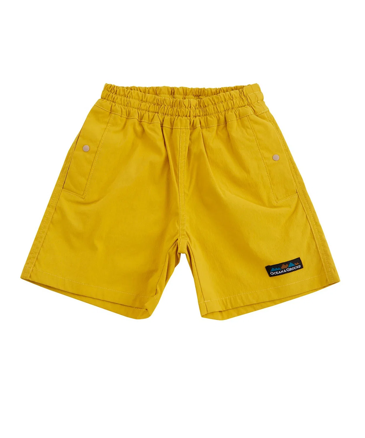 Детские шорты для мальчиков с принтом Aqua Print Ocean&Ground, Mustard — фото 2