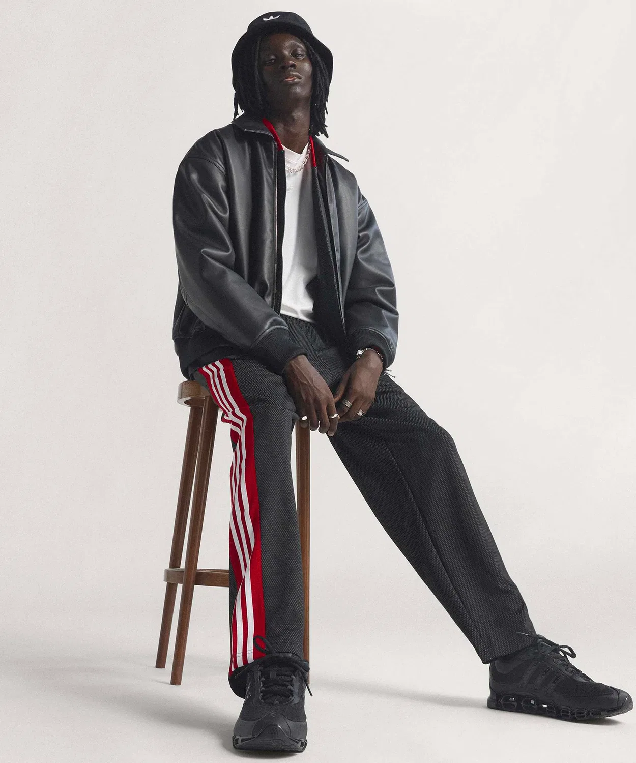 Мужские свободные спортивные брюки с утяжкой Loose Mesh Trackpants Adidas, Black — фото 3