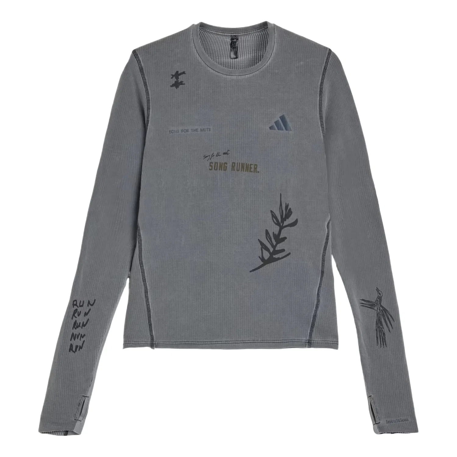 Женская футболка Song for the Mute T-shirt Asia Sizing 'Carbon' adidas, Carbon