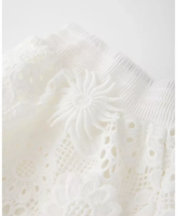 Детские шорты для девочек с вышивкой Lucinda Embroidered Marlo Kids, Ivory — фото 4