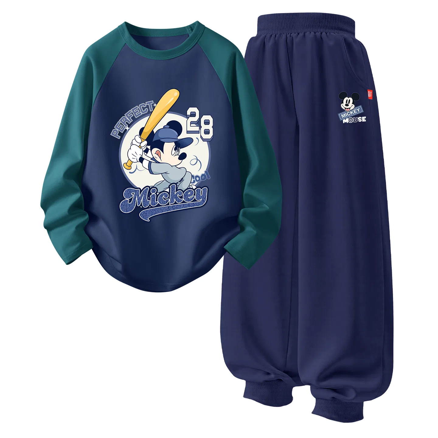 Детский спортивный комплект с круглым вырезом Дыхание Disney, Dibaofade Navy Blue+Dihuiqi Navy Blue