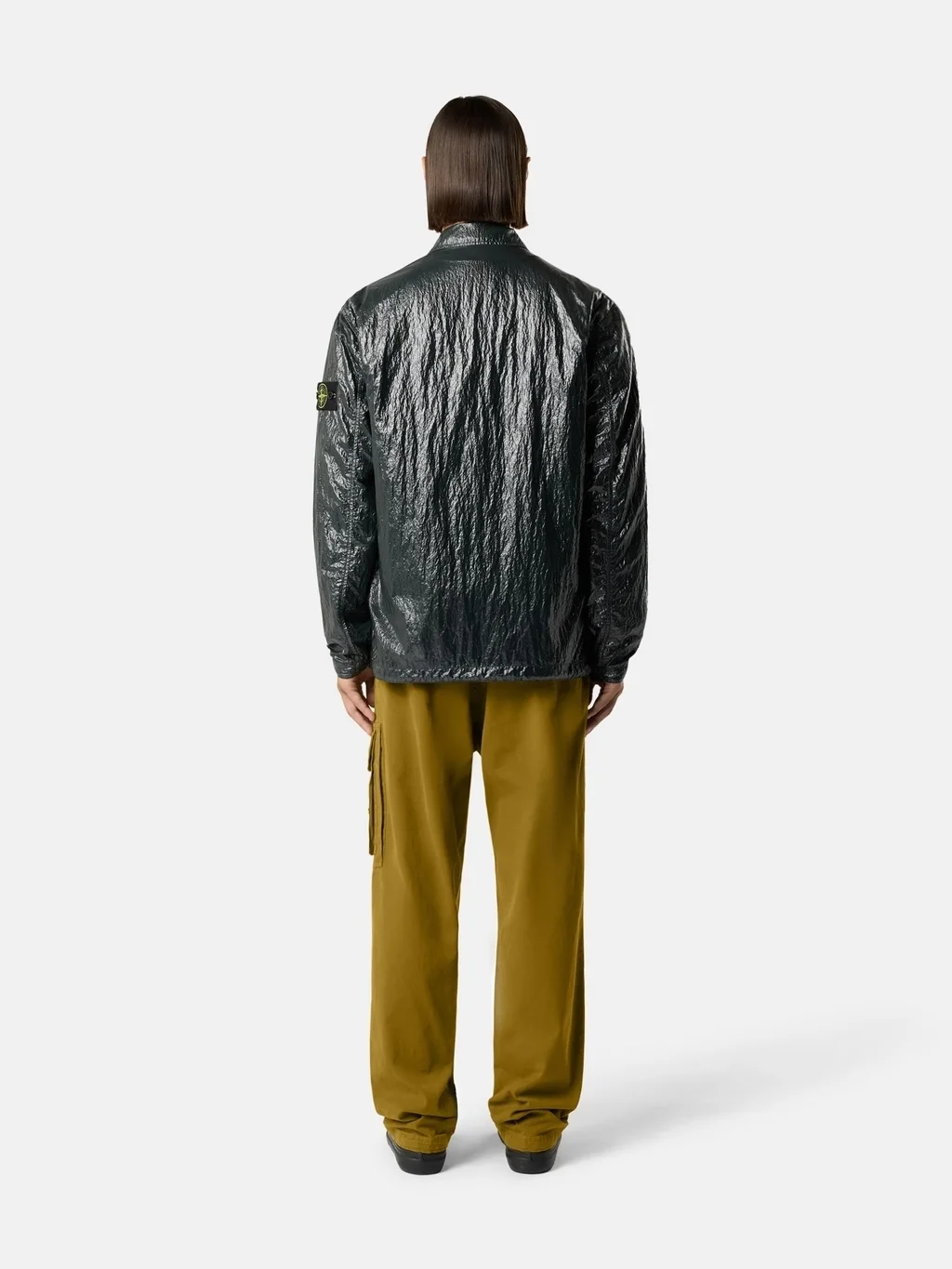 Мужская рубашка-куртка Stone Island Comfort-fit Zip-up With Chest Pockets, темно-зеленый — фото 4