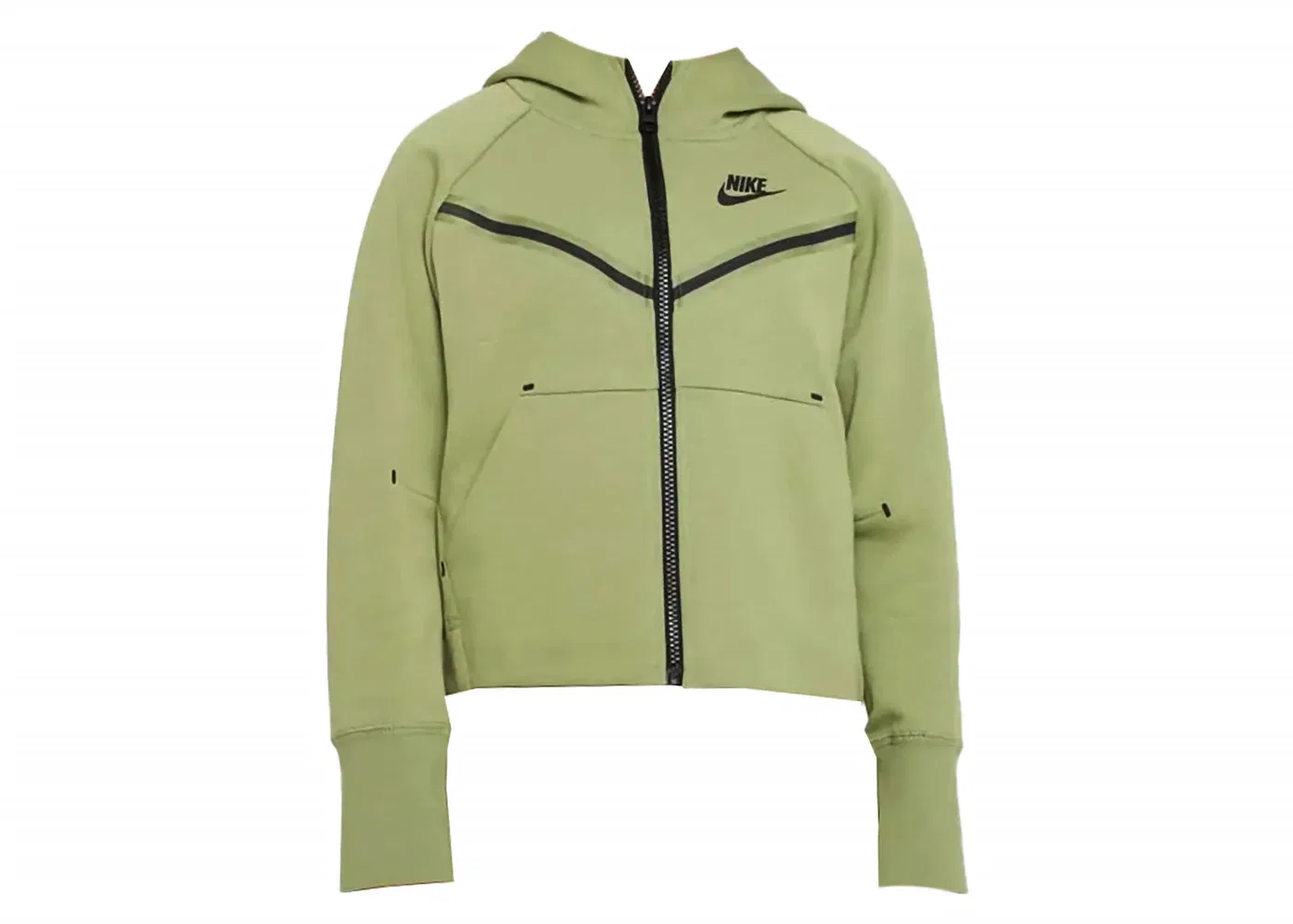 Детская худи Tech Fleece с полной застежкой-молнией Nike, Medium Olive