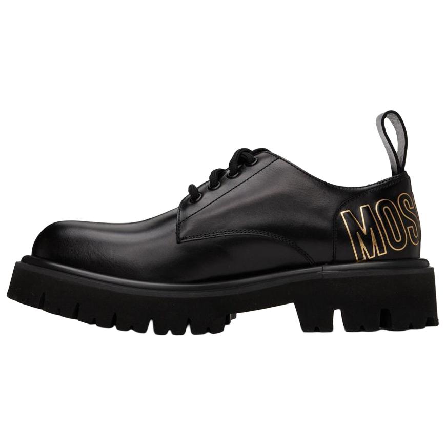 

Кожаные ботинки на шнуровке с логотипом MOSCHINO, Original Shoe Box Included