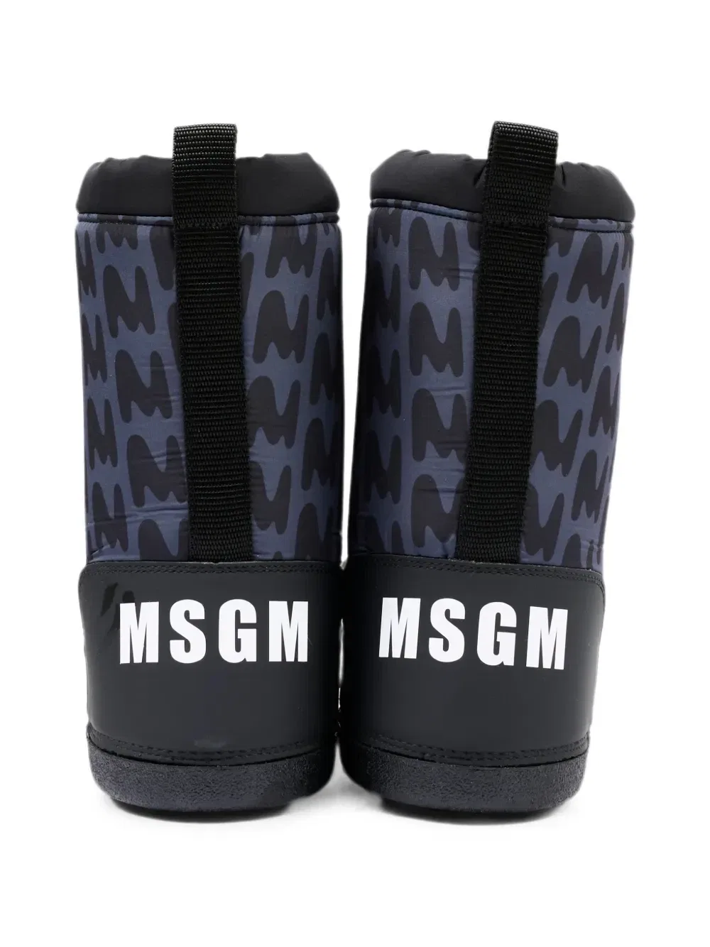 Сапоги дутики на шнурке с монограммным принтом Msgm Kids, черный — фото 3