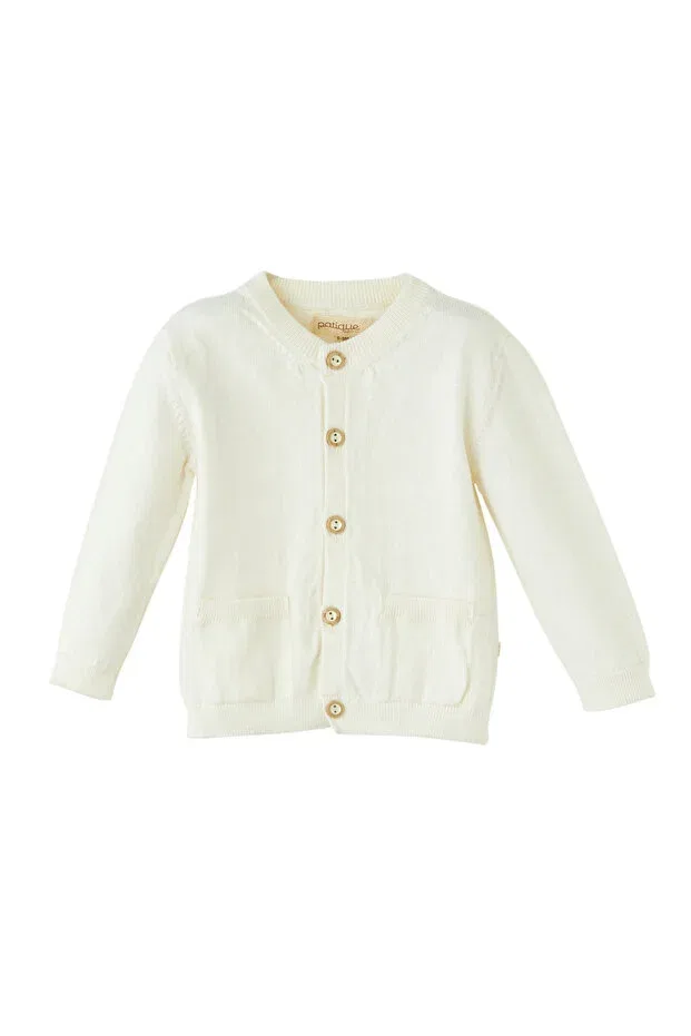 Детский кардиган для девочек хлопковый Patique Kids, Ecru