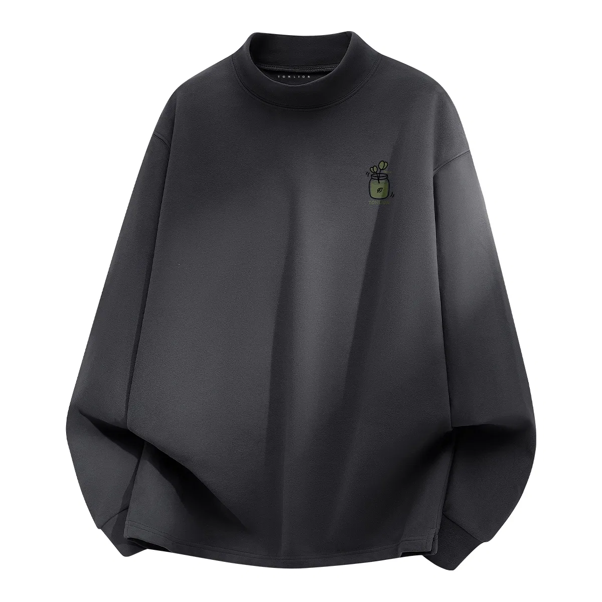 Детский свитшот с принтом Tonlion Green Sprout Print, Цвет Grey