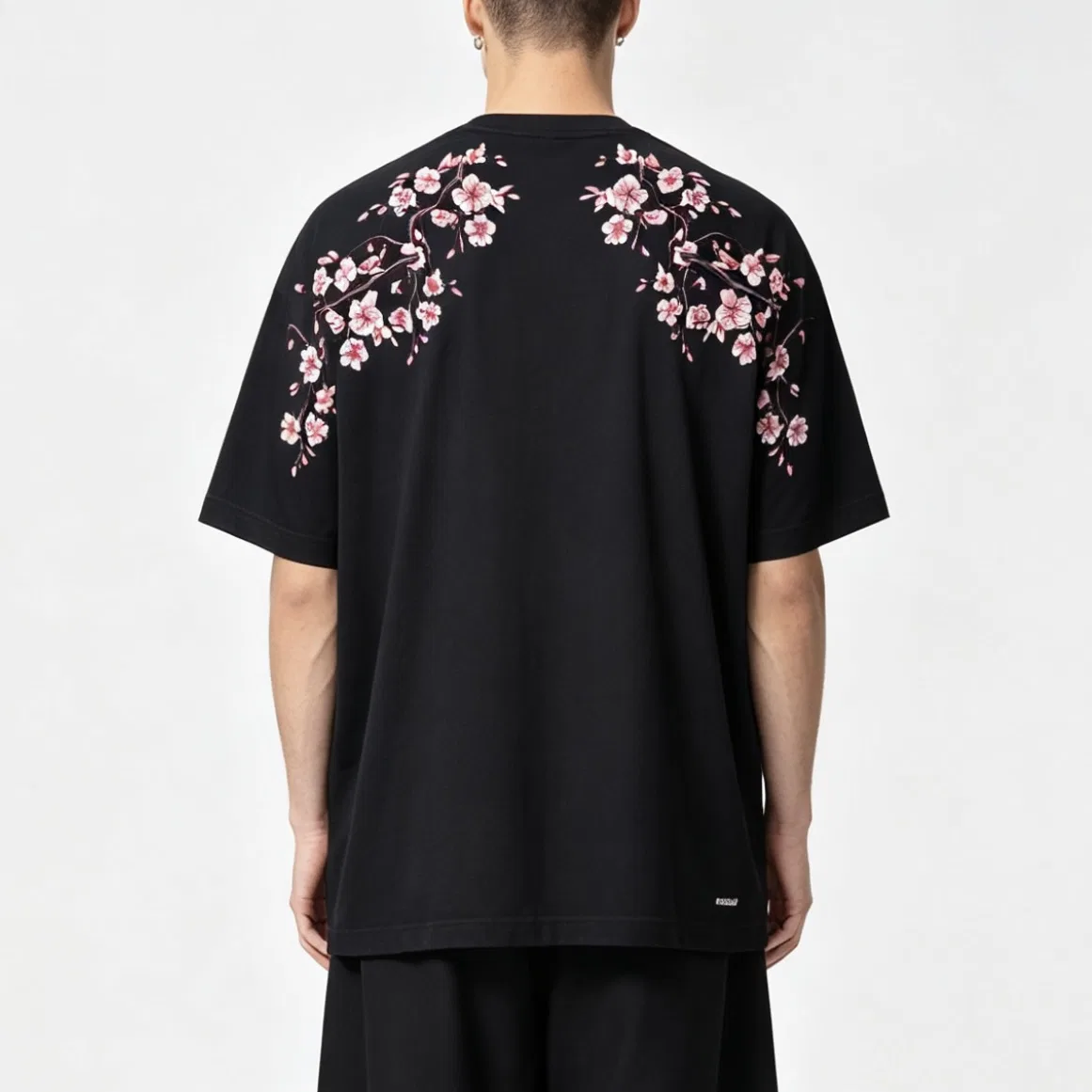 Футболка с принтом сакуры, Adidas, Black — фото 4