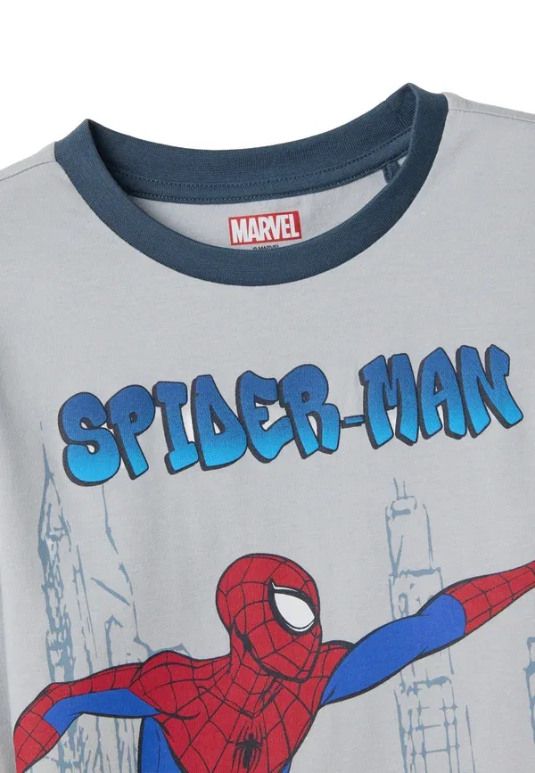 Пижамный комплект с принтом Marvel, брюки и футболка, Ovs grey, синий/серый — фото 4