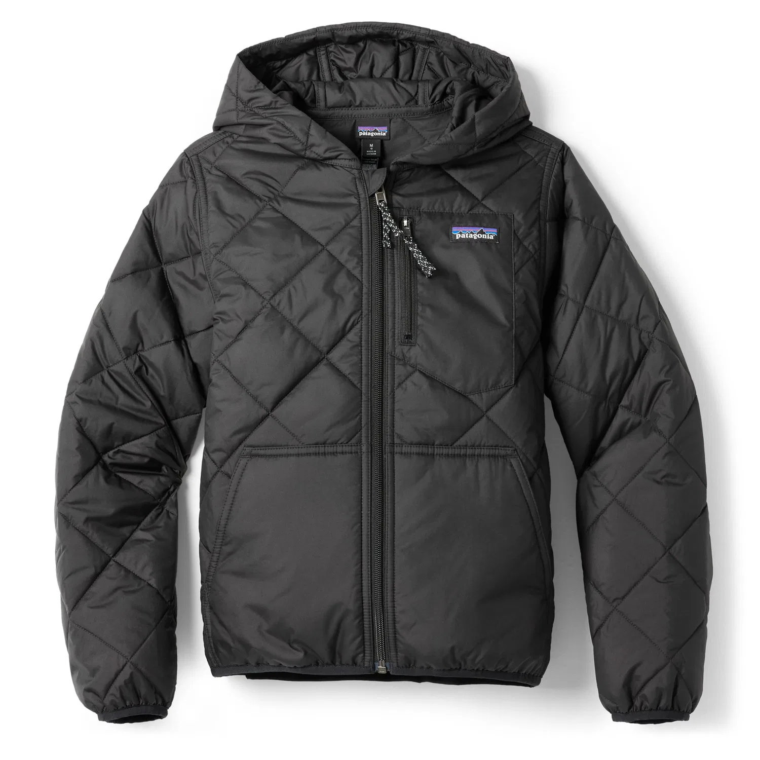 Детское утепленное худи с капюшоном Diamond Quilted Patagonia, черный
