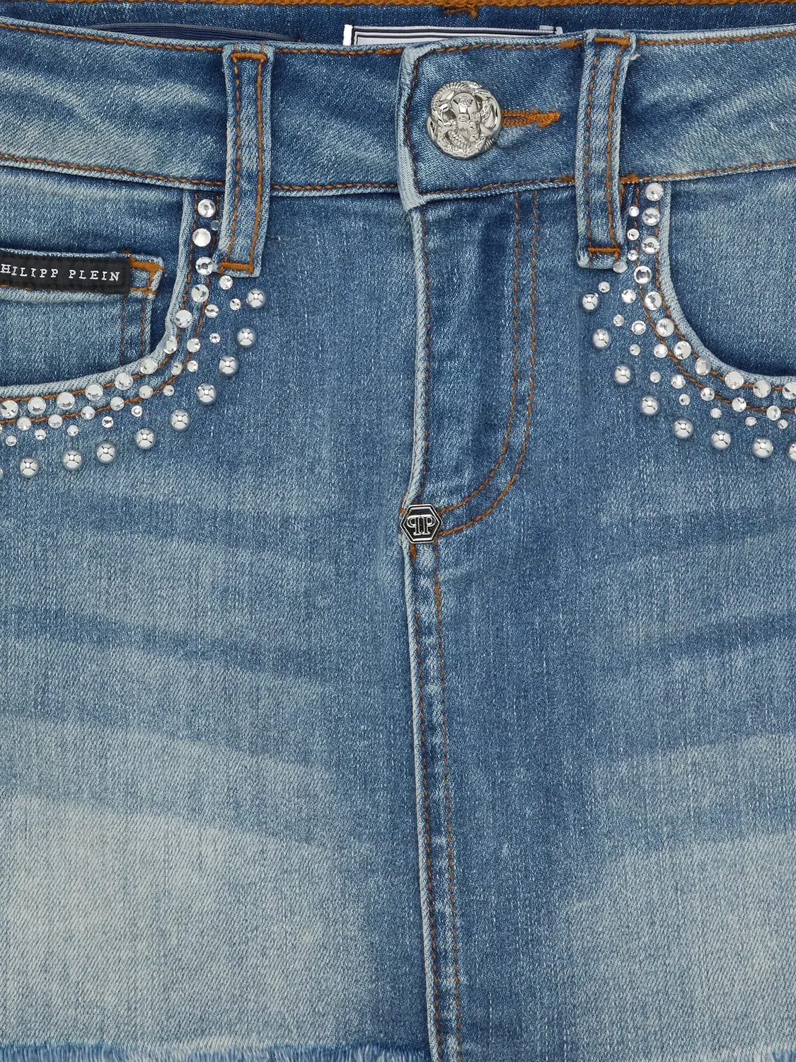 Юбка с кристаллическими элементами Philipp Plein, синий — фото 3